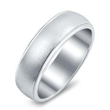 Wedding Ring Band Round 925 Sterling Silver (6mm)